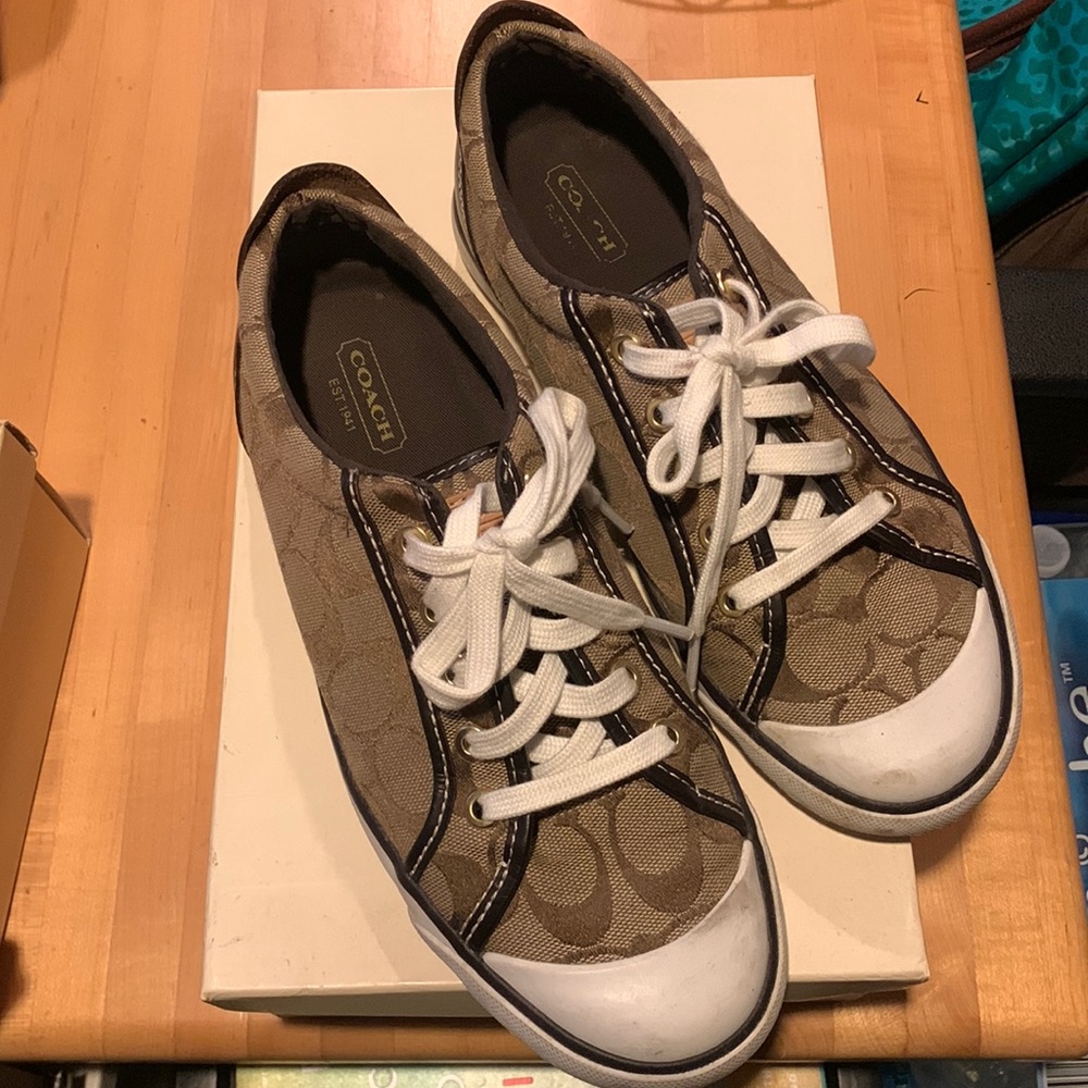 Brown Coach Logo Sneakers